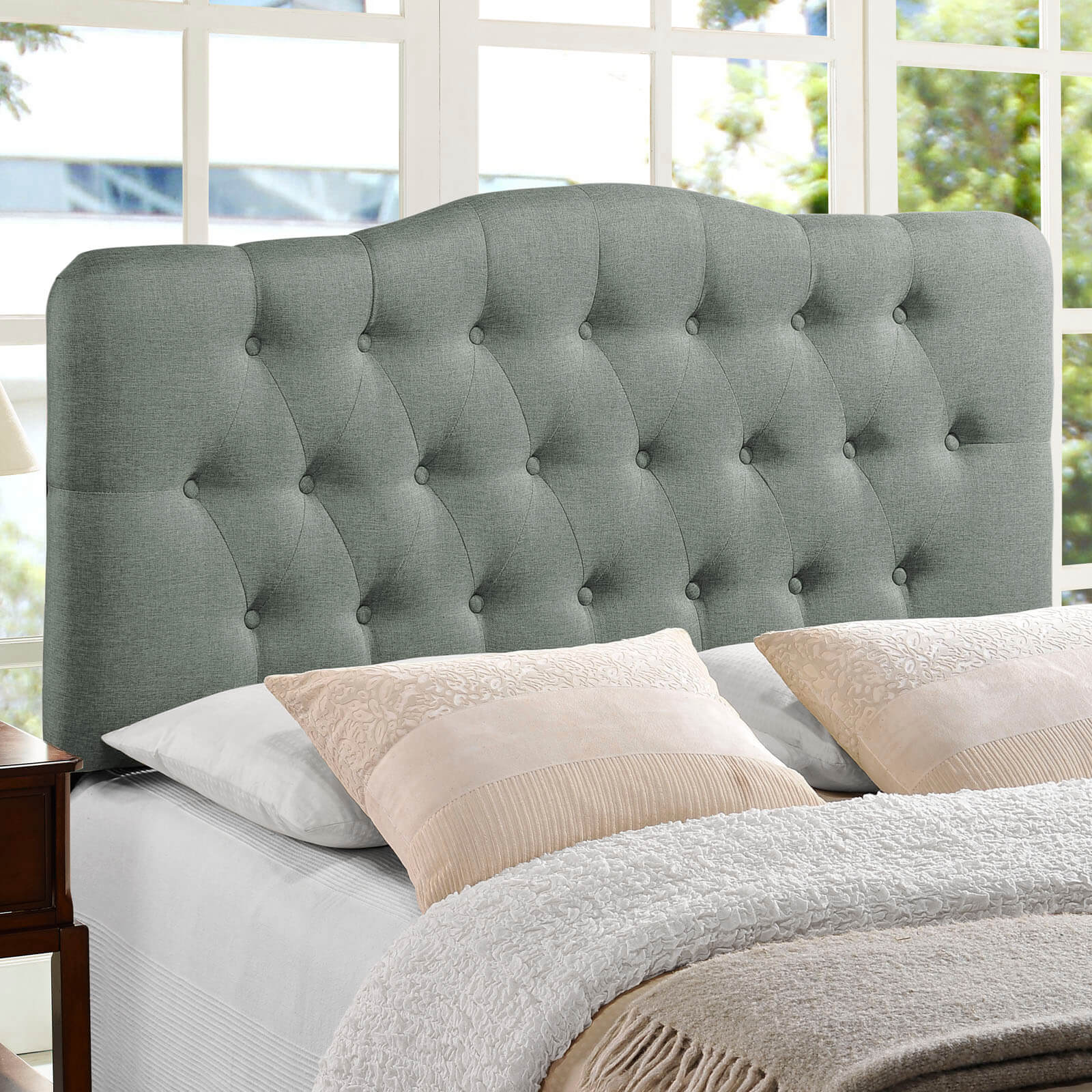 Annabel Queen Fabric Headboard, Gray by Modway Furniture
