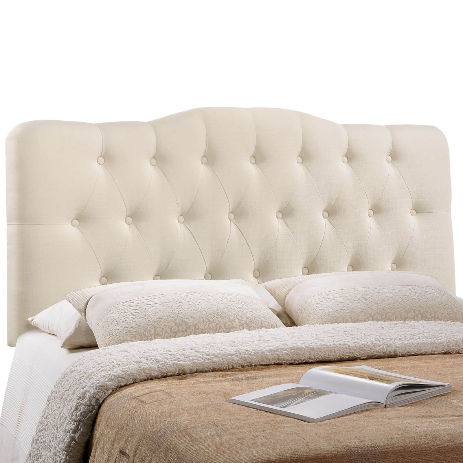 Annabel Queen Fabric Headboard, Ivory by Modway Furniture