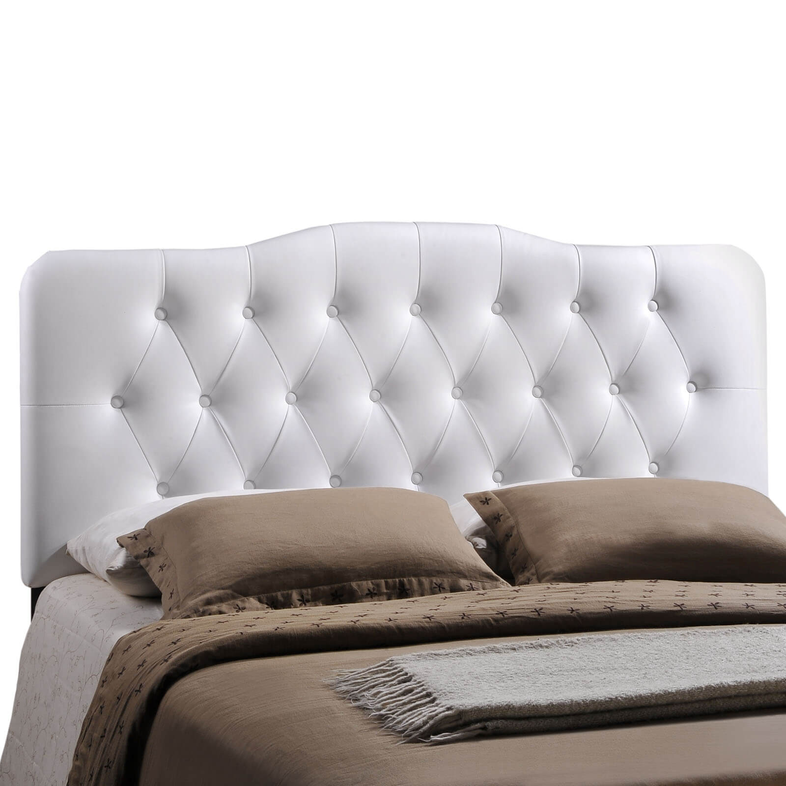 Annabel Queen Vinyl Headboard, White by Modway Furniture