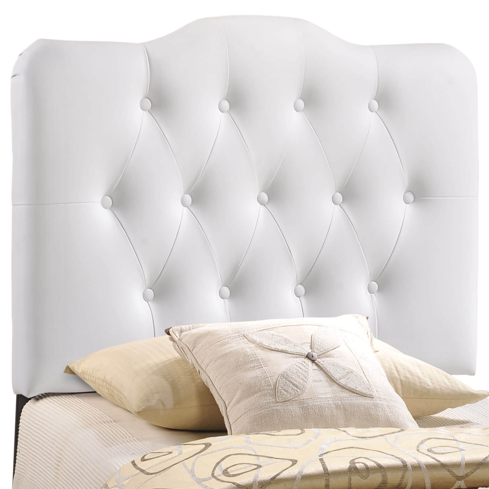 Annabel Twin Vinyl Headboard, White by Modway Furniture