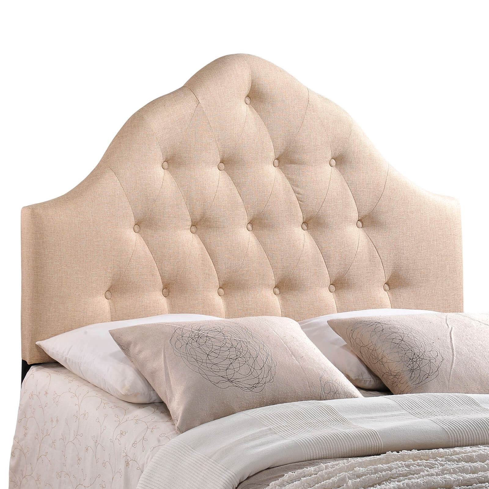 Sovereign Queen Fabric Headboard, Beige by Modway Furniture
