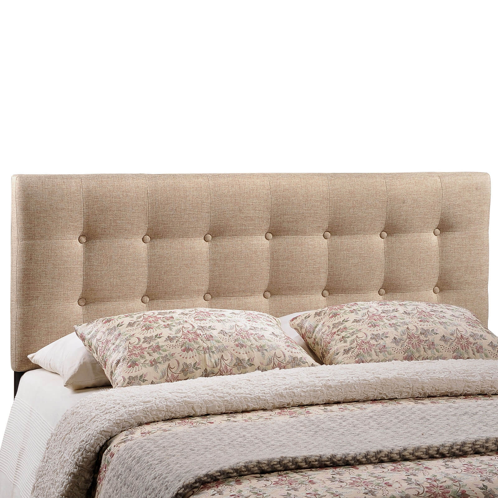 Emily Queen Fabric Headboard, Beige by Modway Furniture