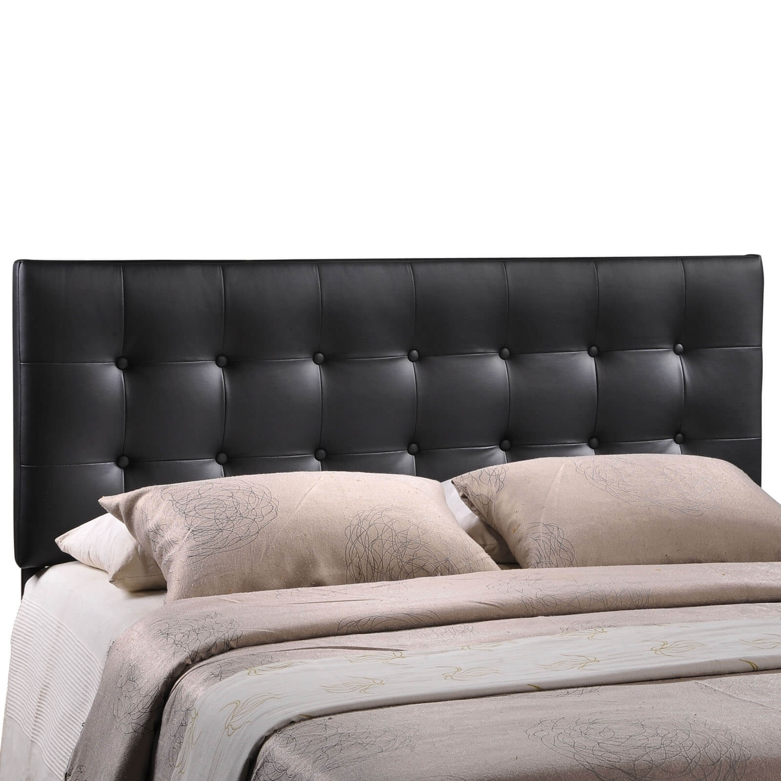 Emily Queen Vinyl Headboard, Black by Modway Furniture