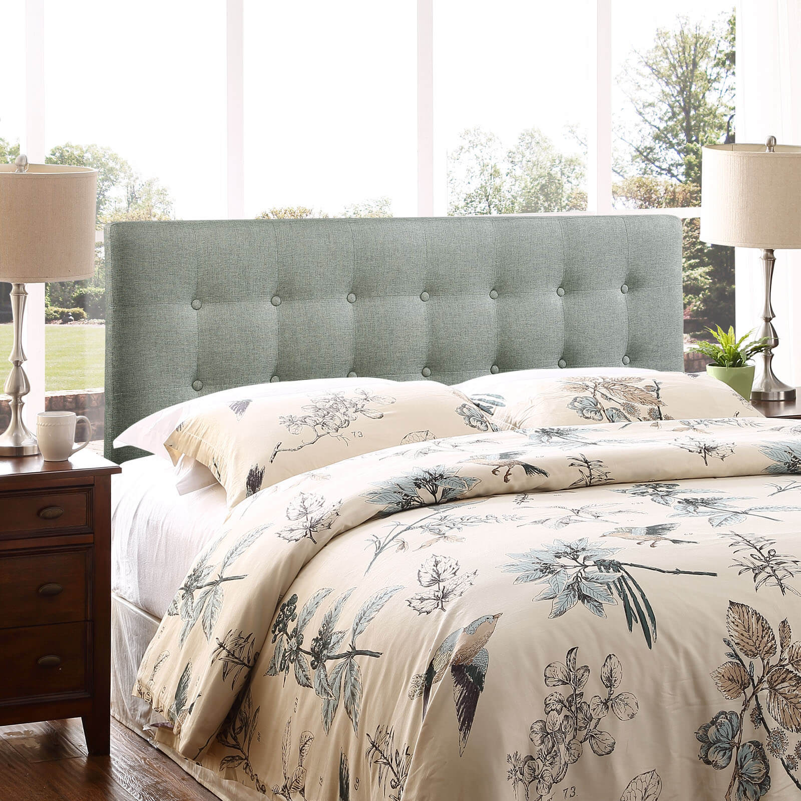 Emily King Fabric Headboard, Gray by Modway Furniture