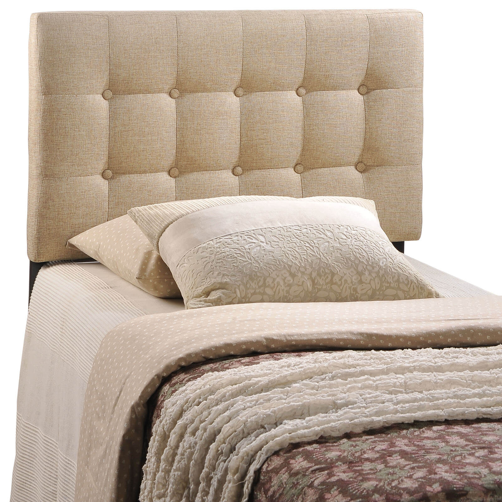 Emily Twin Fabric Headboard, Beige by Modway Furniture