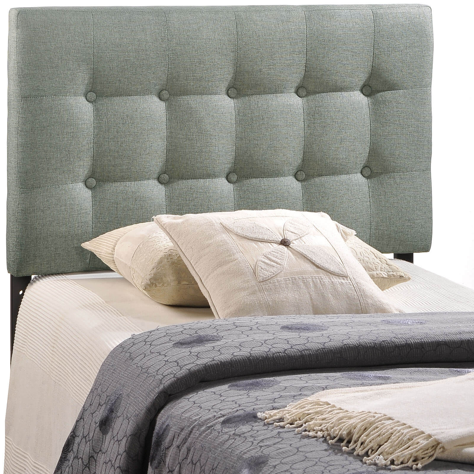 Emily Twin Fabric Headboard, Gray by Modway Furniture