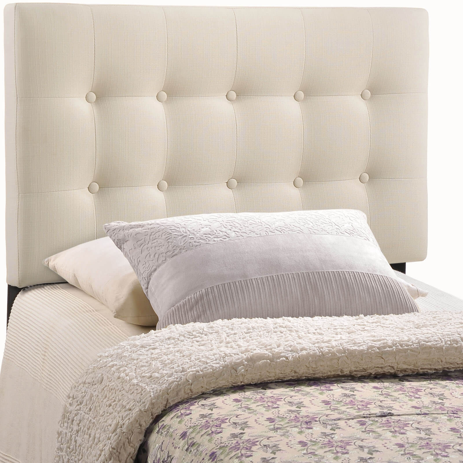 Emily Twin Fabric Headboard, Ivory by Modway Furniture