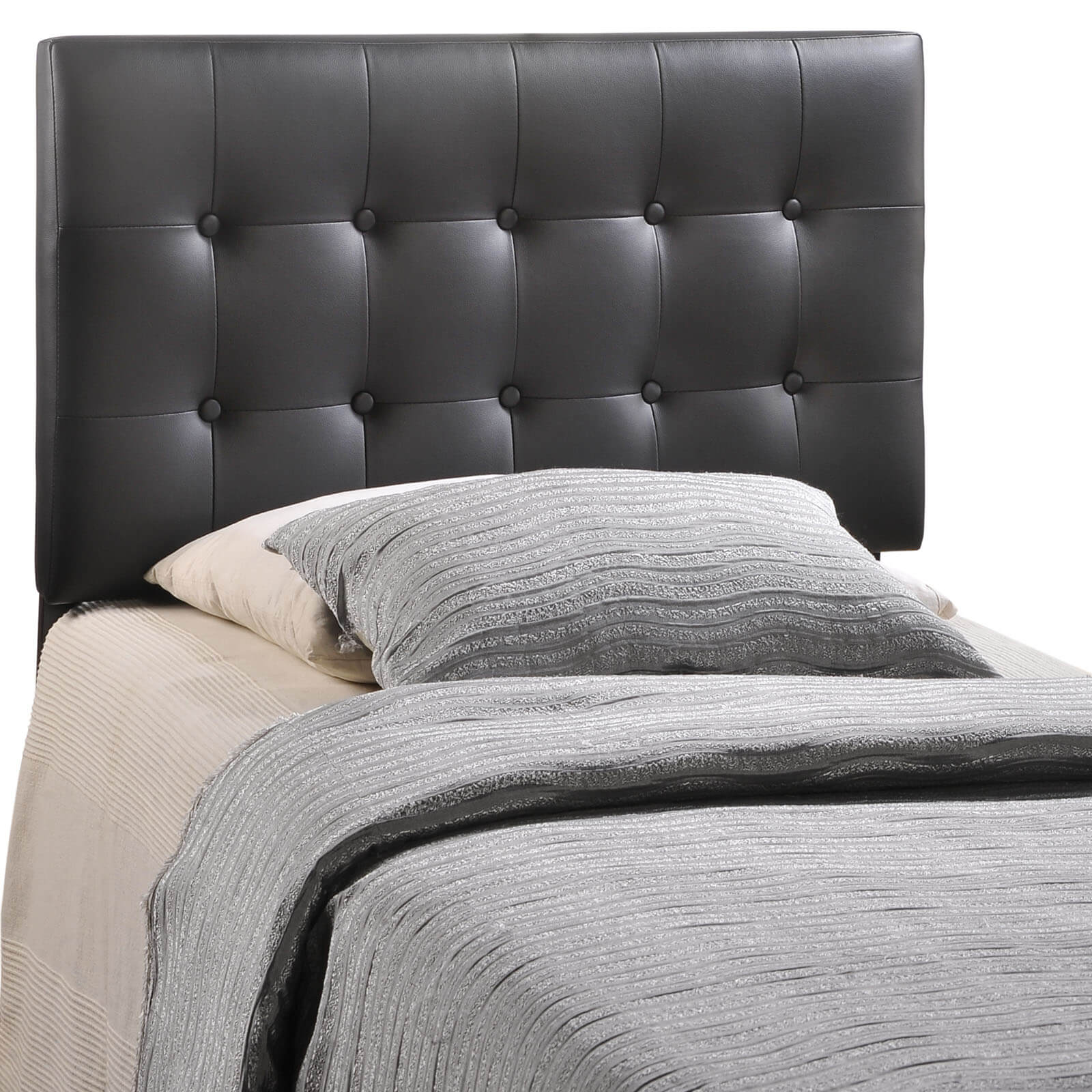 Emily Twin Vinyl Headboard, Black by Modway Furniture