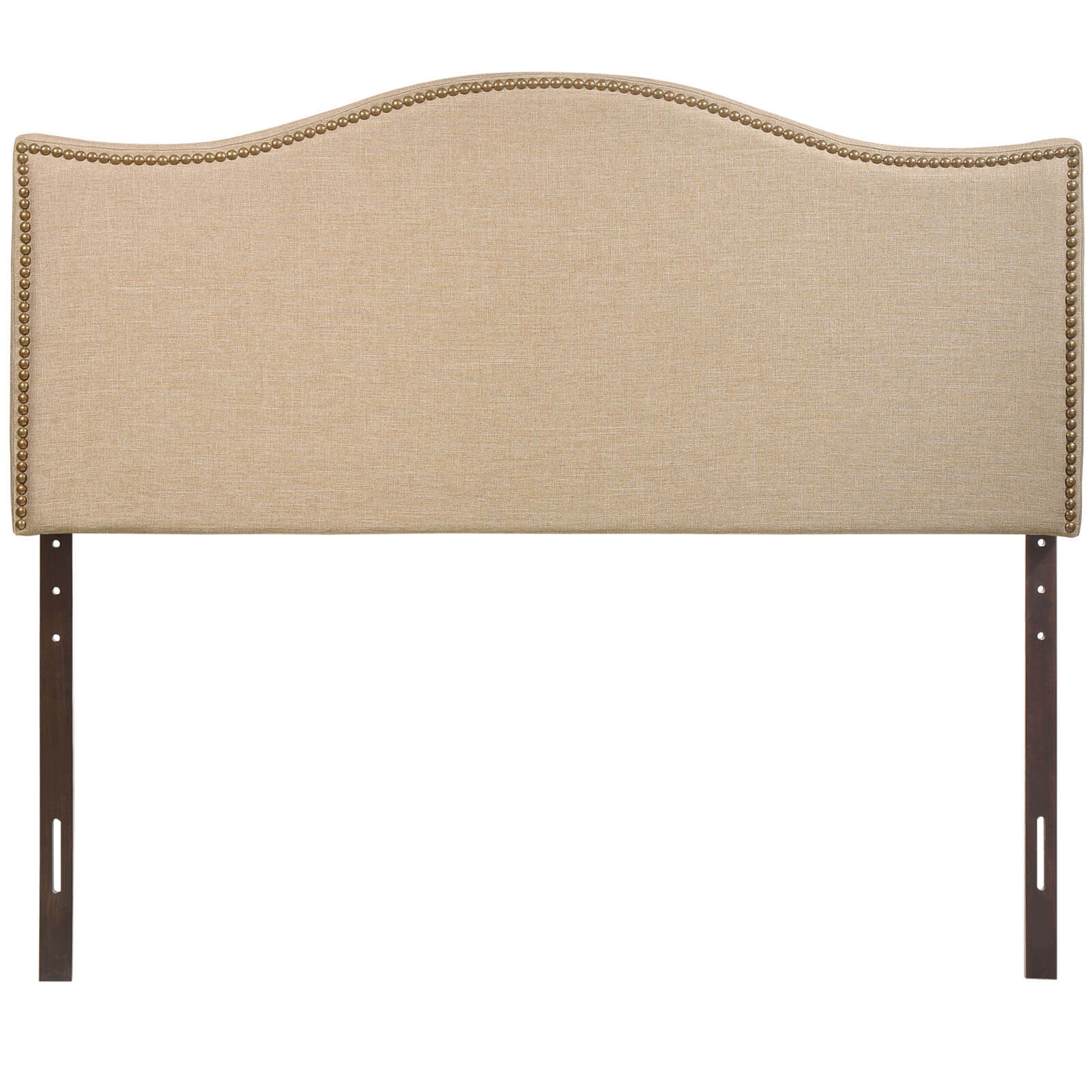 Curl Queen Nailhead Upholstered Headboard, Cafe by Modway Furniture