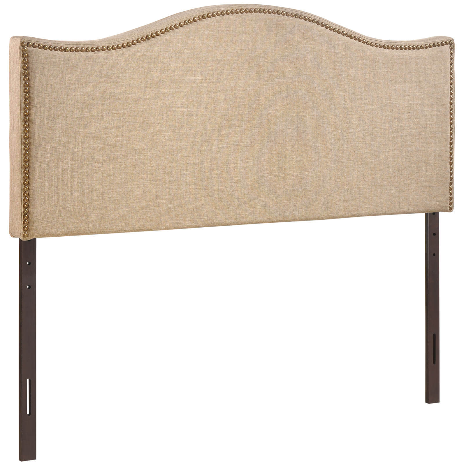 Curl Queen Nailhead Upholstered Headboard, Cafe by Modway Furniture