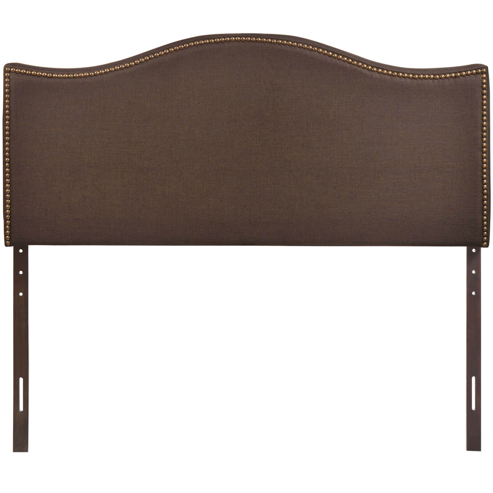 Curl Queen Nailhead Upholstered Headboard, Dark Brown by Modway Furniture