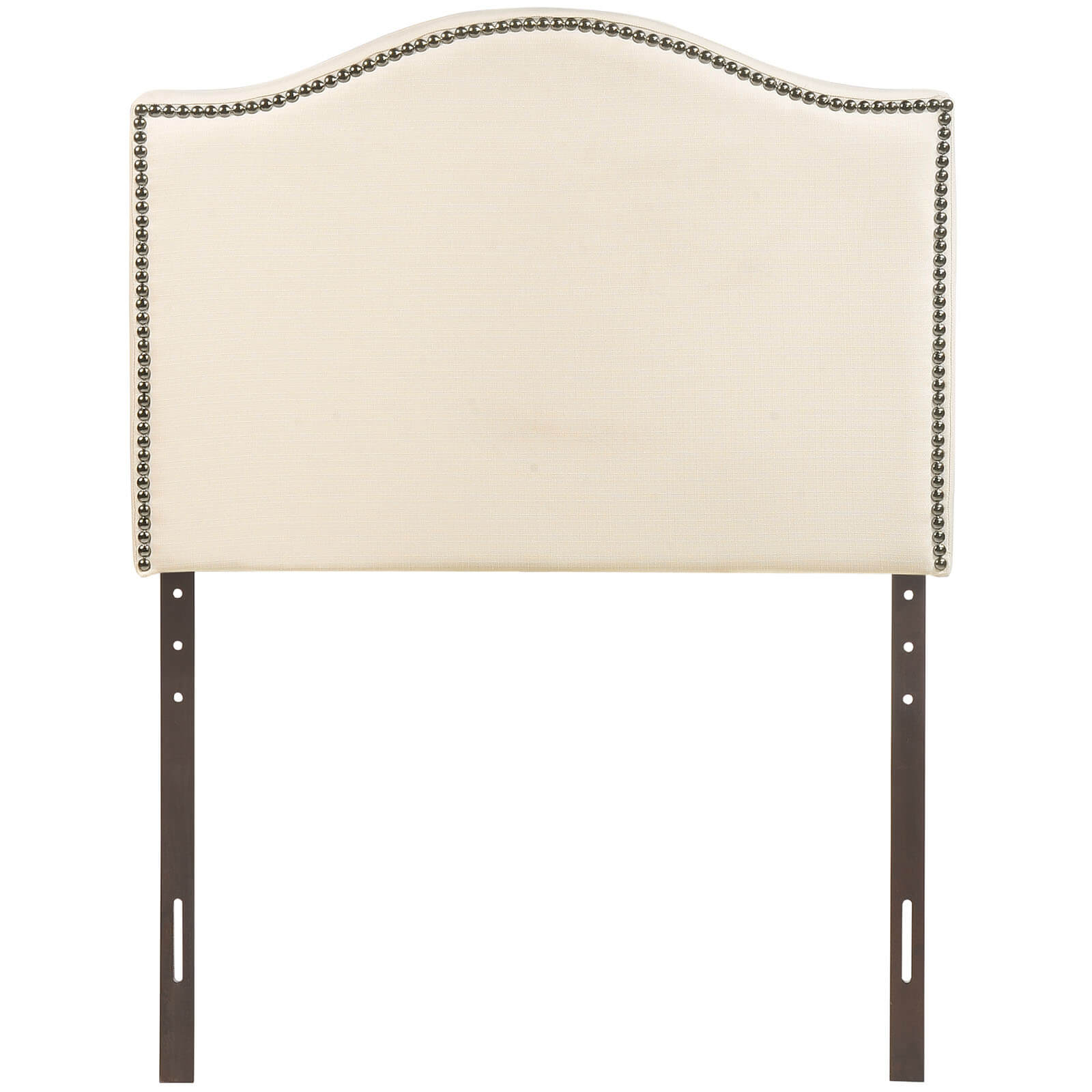 Curl Twin Nailhead Upholstered Headboard, Ivory by Modway Furniture