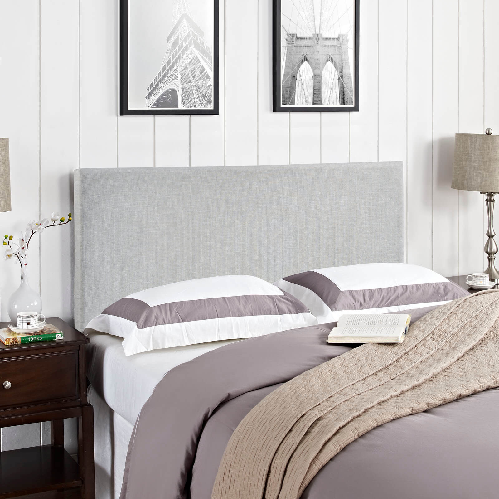 Region Queen Upholstered Headboard, Gray by Modway Furniture