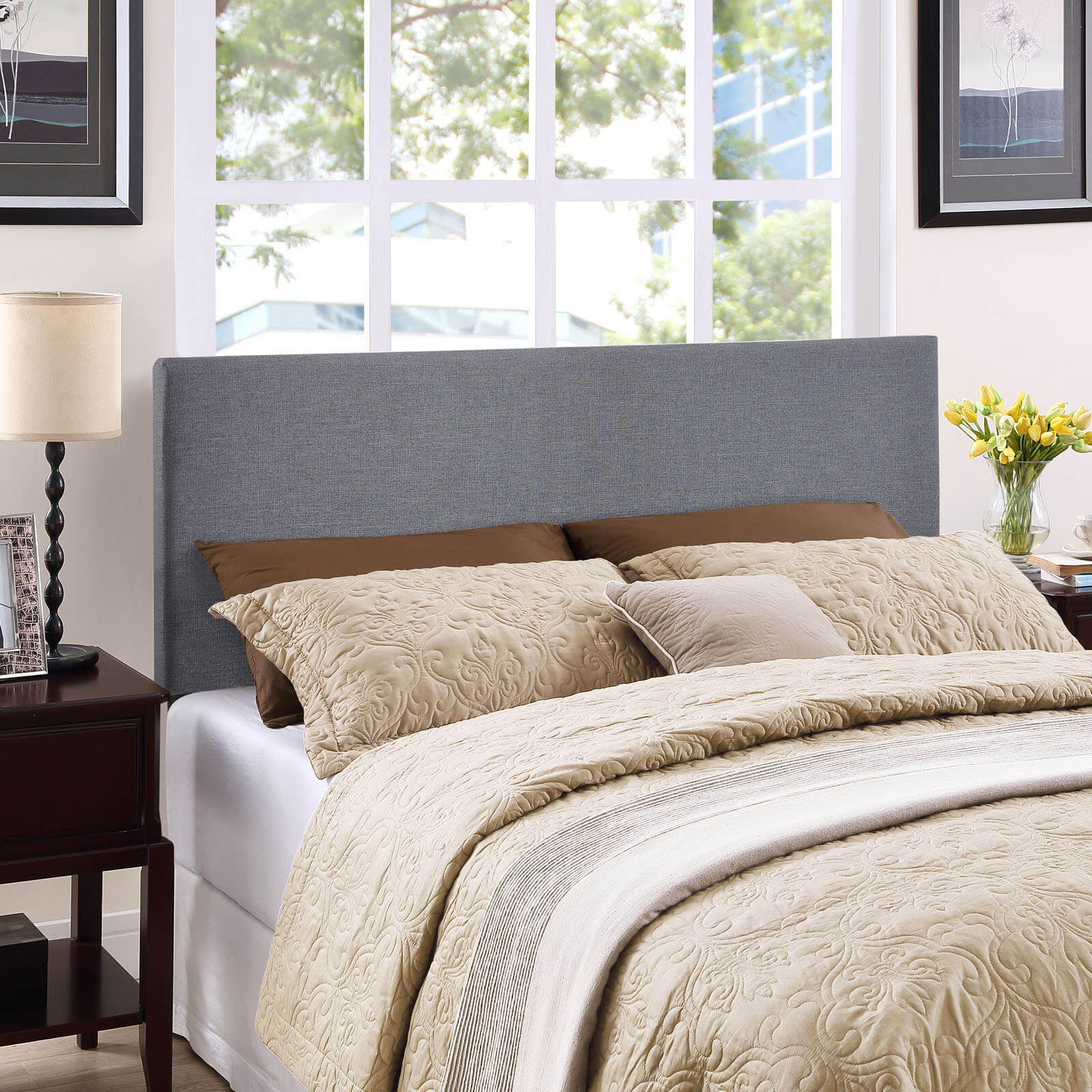 Region Queen Upholstered Headboard, Smoke by Modway Furniture