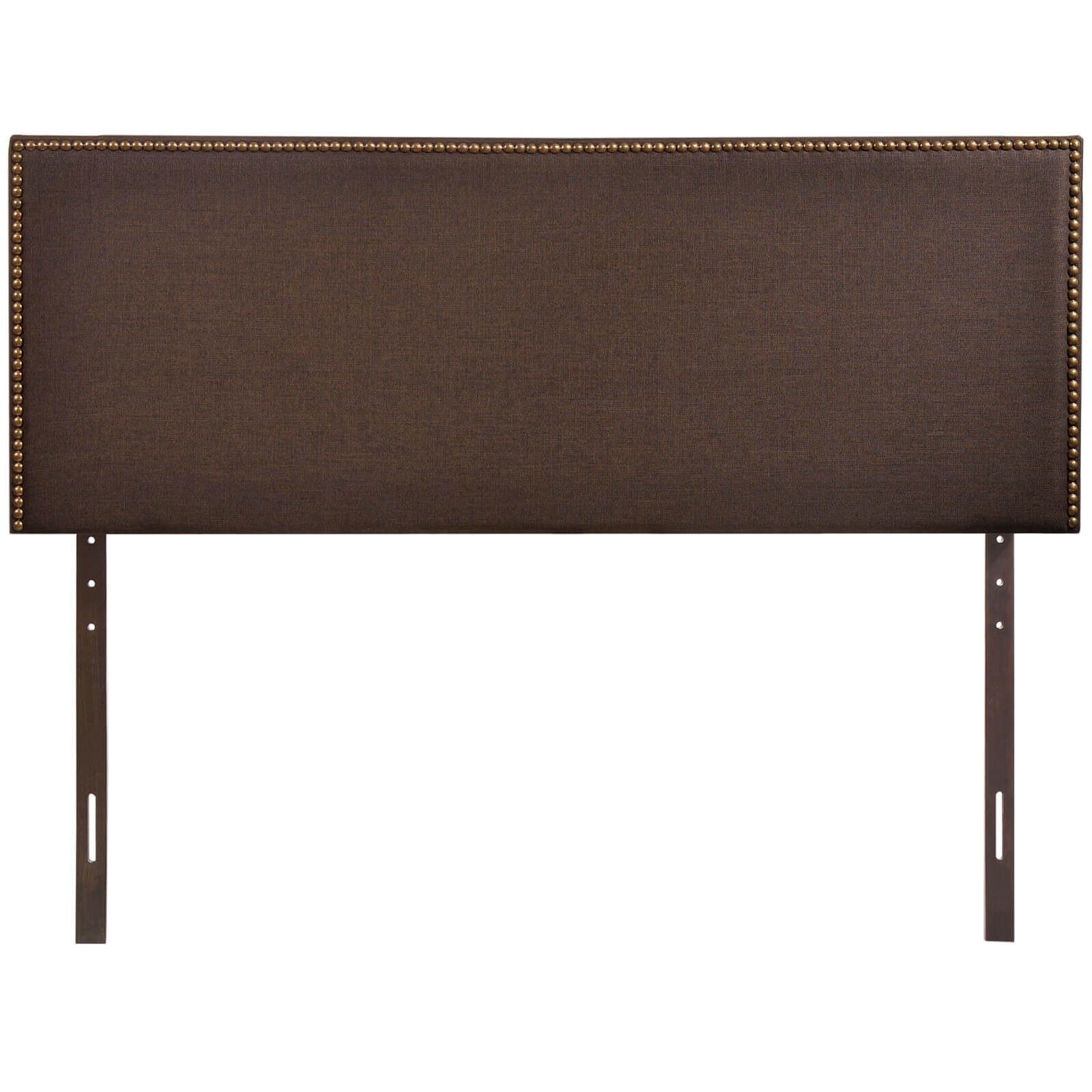 Region Queen Nailhead Upholstered Headboard, Dark Brown by Modway Furniture