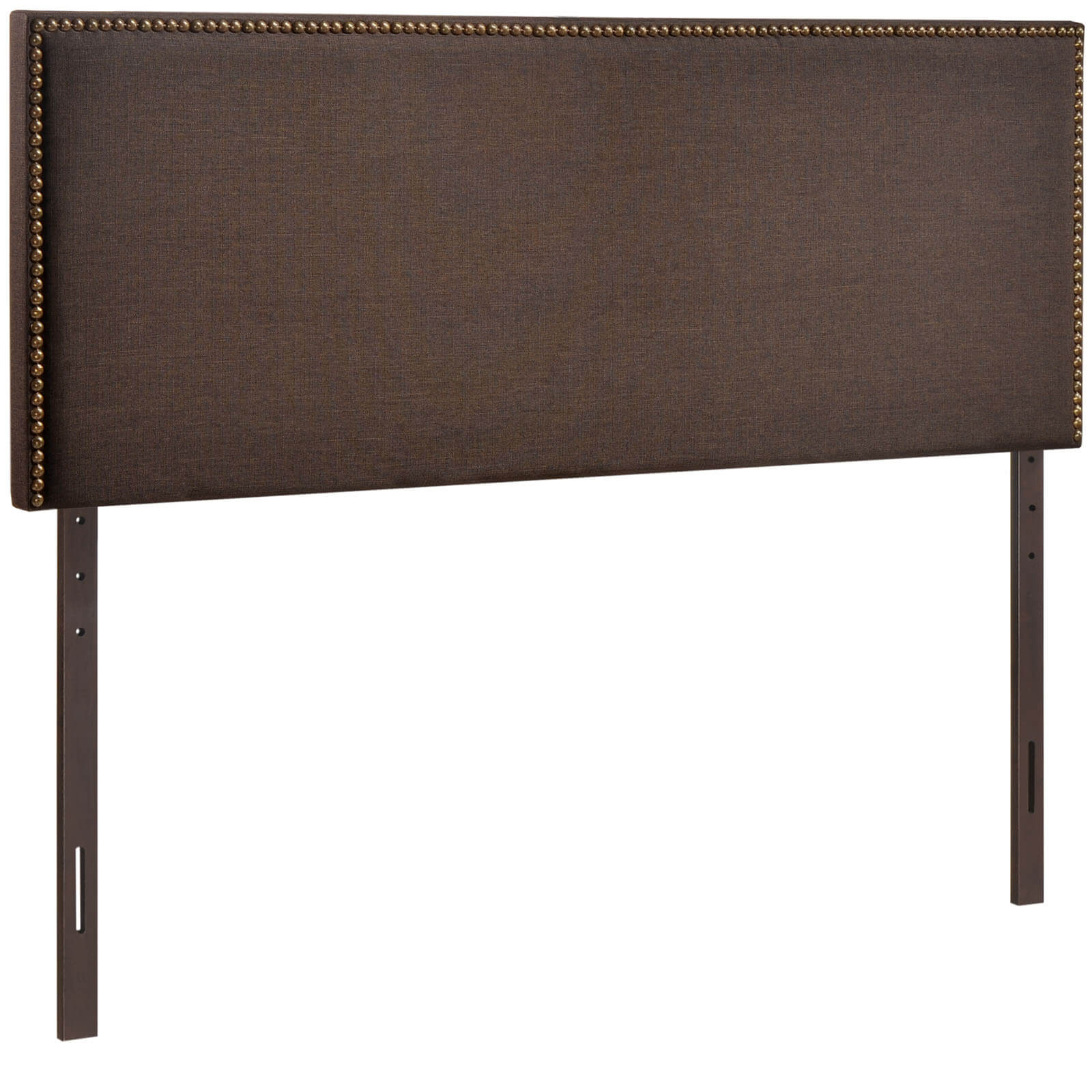 Region Queen Nailhead Upholstered Headboard, Dark Brown by Modway Furniture