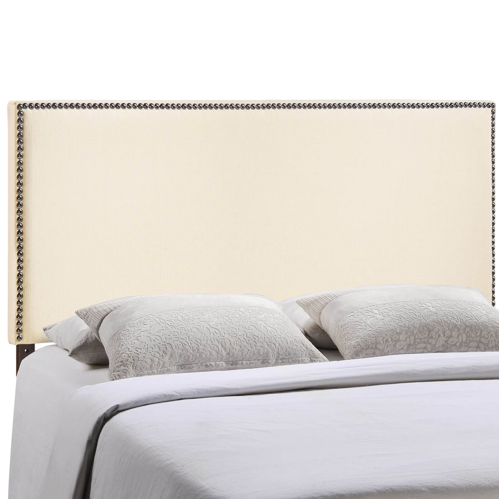 Region King Nailhead Upholstered Headboard, Ivory by Modway Furniture