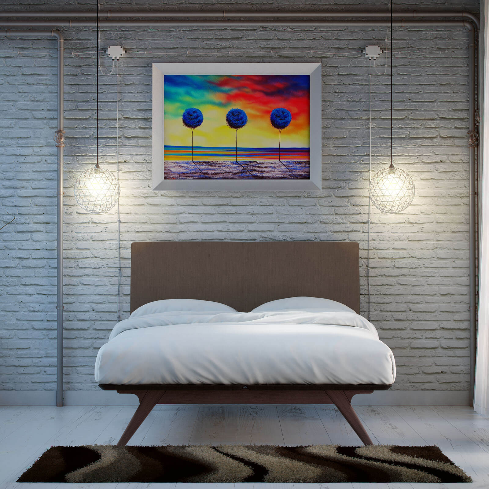 Tracy Queen Wood Bed, Brown by Modway Furniture