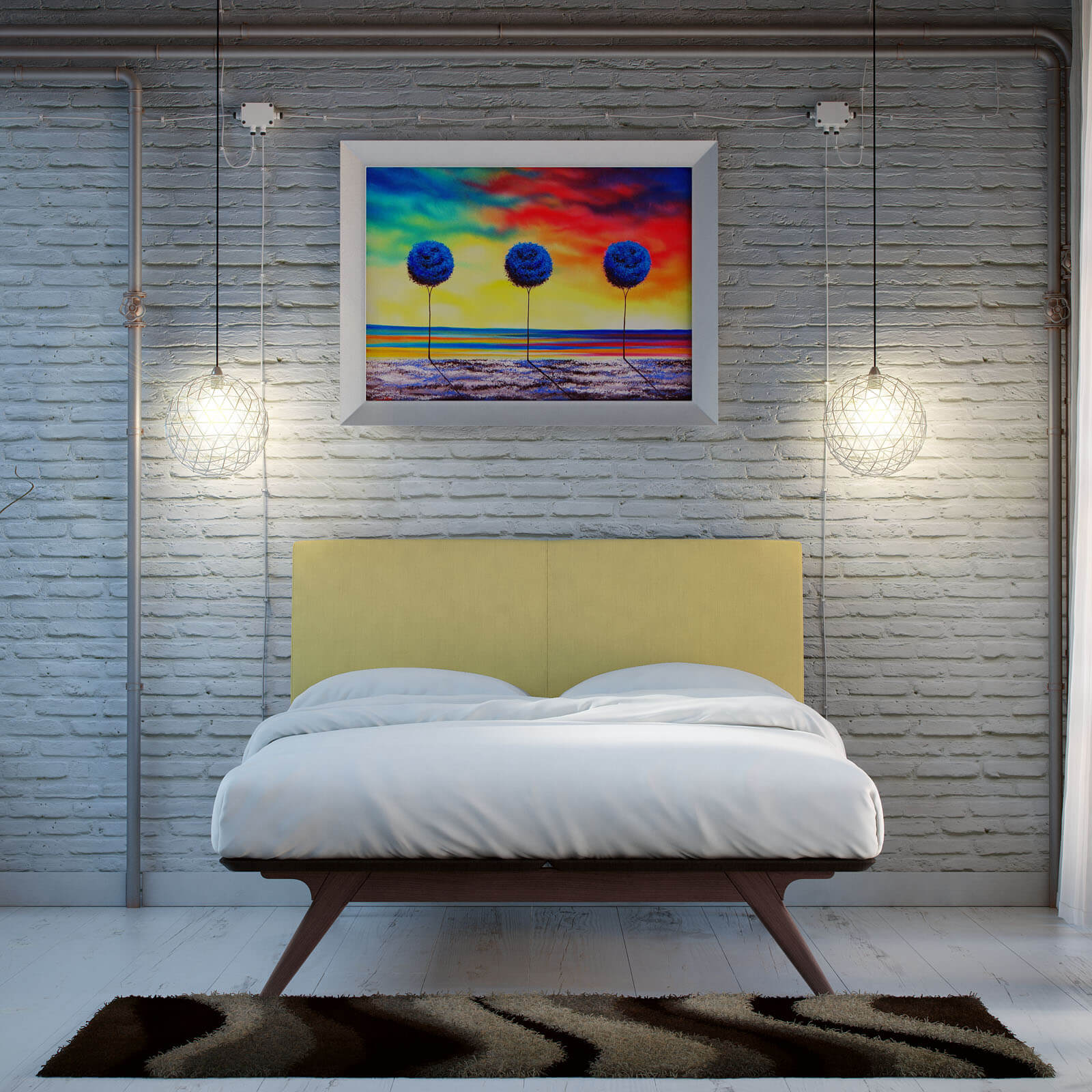 Tracy Queen Wood Bed, Green by Modway Furniture