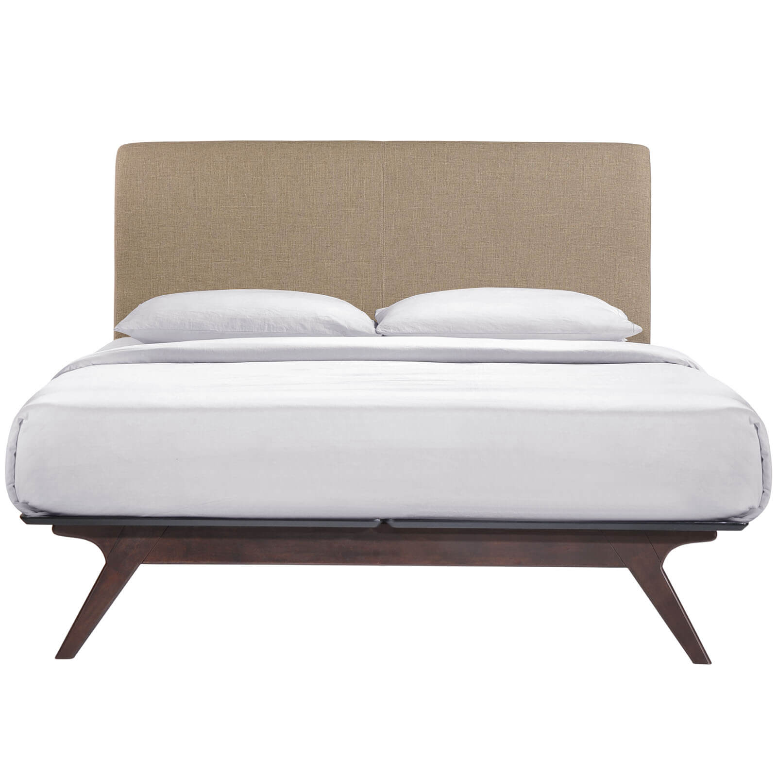 Tracy Queen Wood Bed, Latte by Modway Furniture