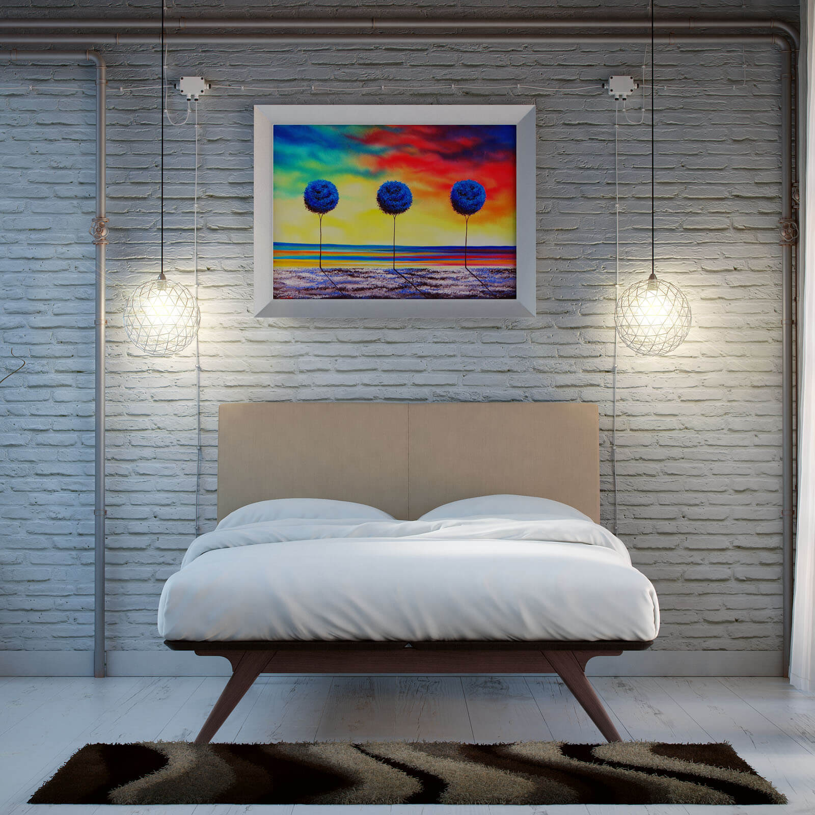 Tracy Queen Wood Bed, Latte by Modway Furniture