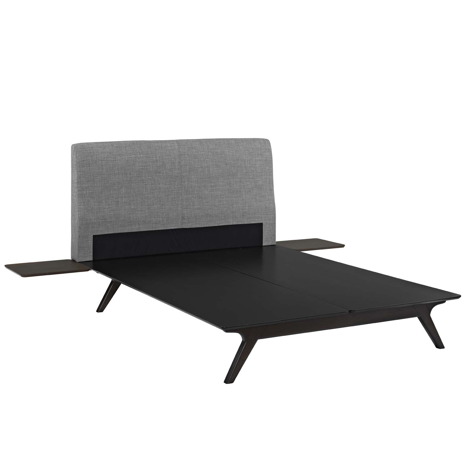 Thames Bed Cappuccino/Gray With Side Tables