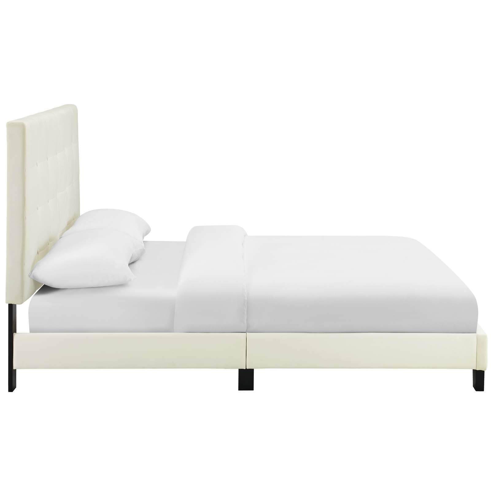 Melanie Tufted Button Velvet Platform Bed