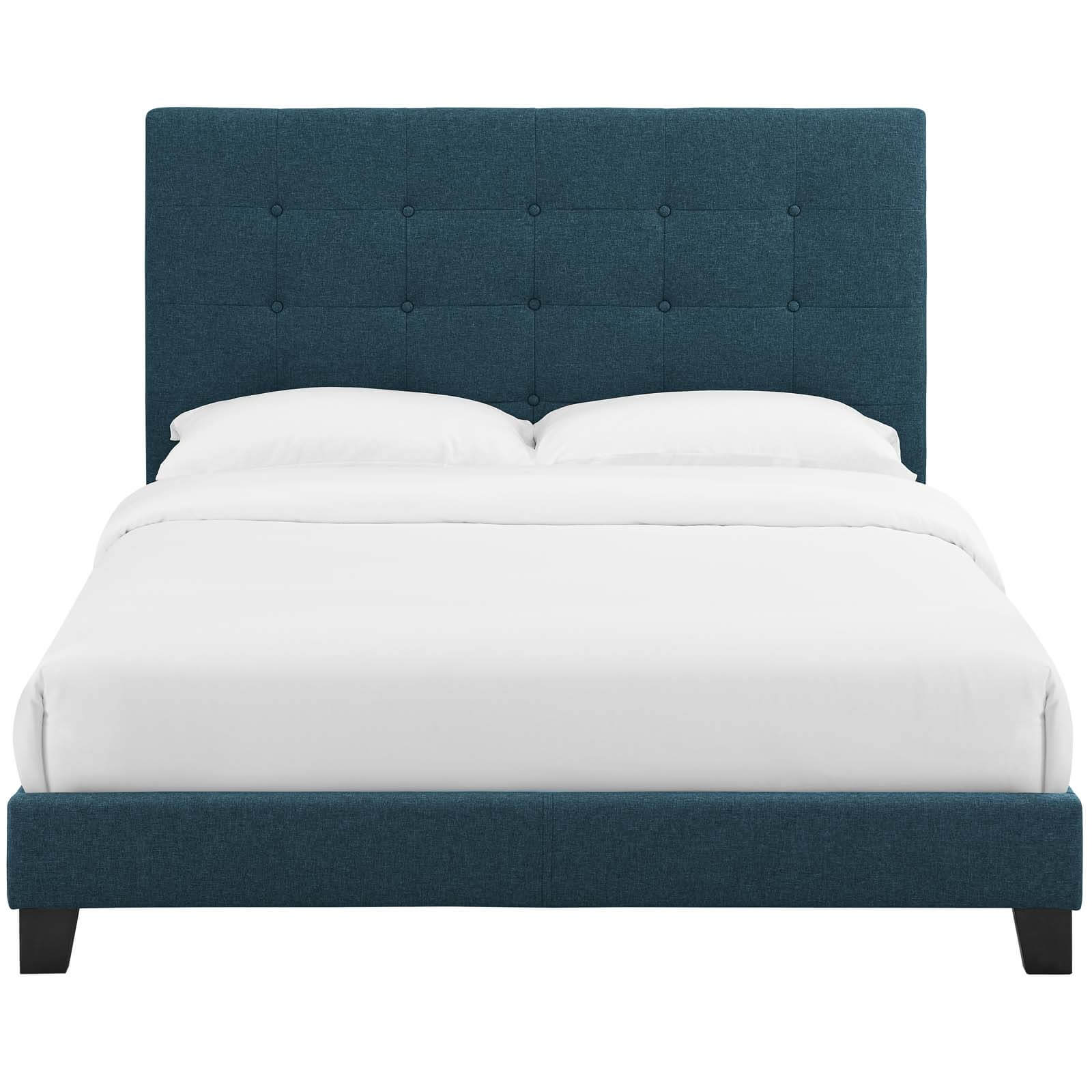 Melanie Tufted Button Fabric Platform Twin Size Bed