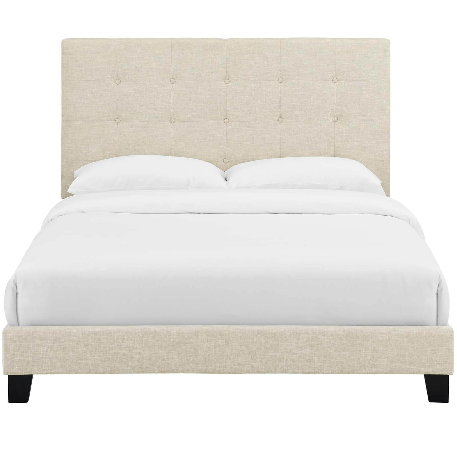 Melanie Tufted Button Fabric Platform Queen Size Bed