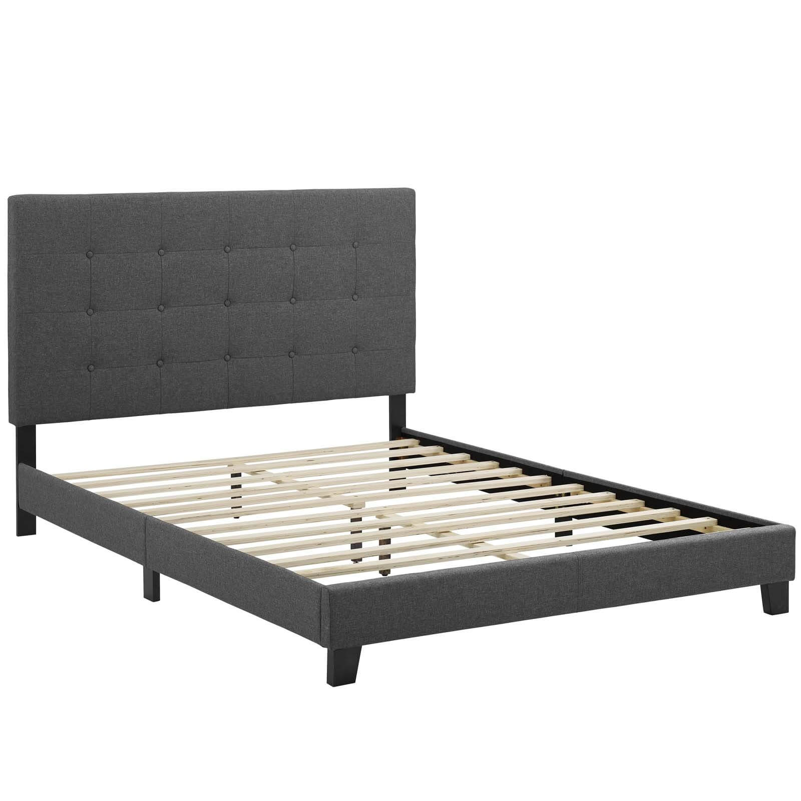 Melanie Tufted Button Fabric Platform Queen Size Bed