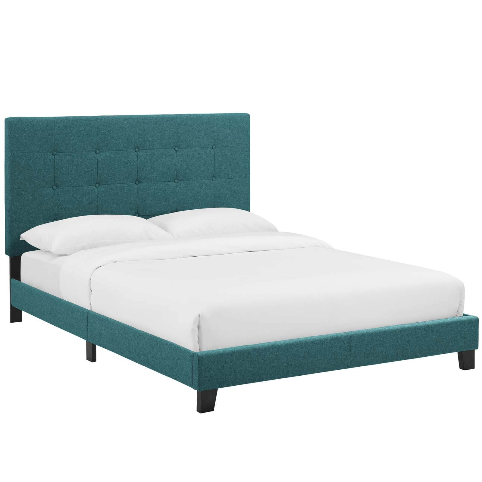 Melanie Tufted Button Fabric Platform Queen Size Bed