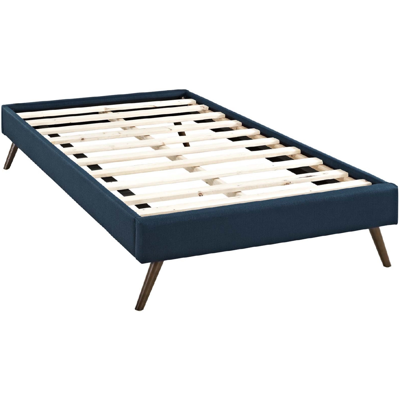 Loryn Twin Fabric/Wood Bed Frame with Round Splayed Legs, Azure by Modway Furniture