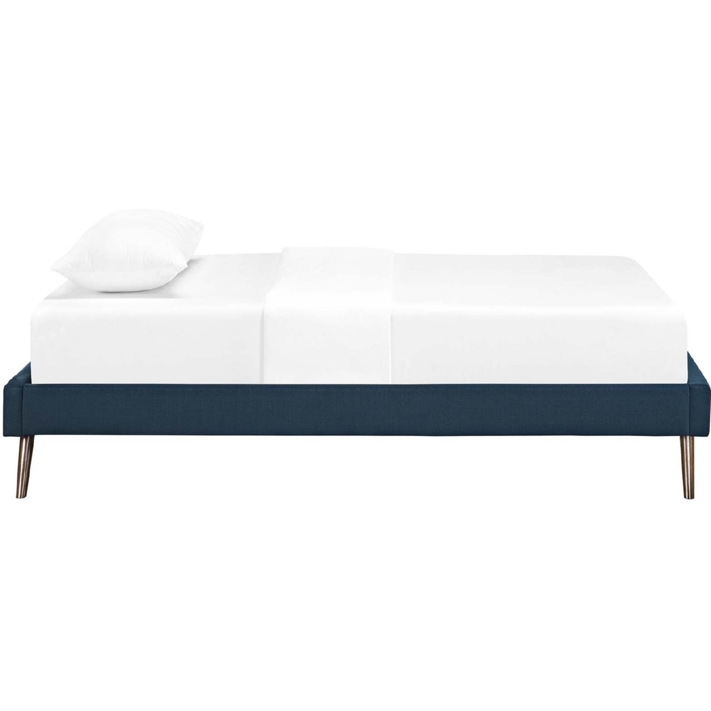 Loryn Twin Fabric/Wood Bed Frame with Round Splayed Legs, Azure by Modway Furniture