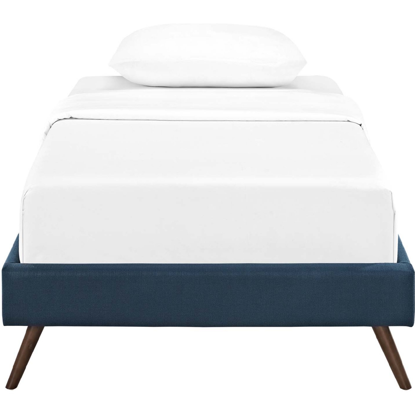 Loryn Twin Fabric/Wood Bed Frame with Round Splayed Legs, Azure by Modway Furniture