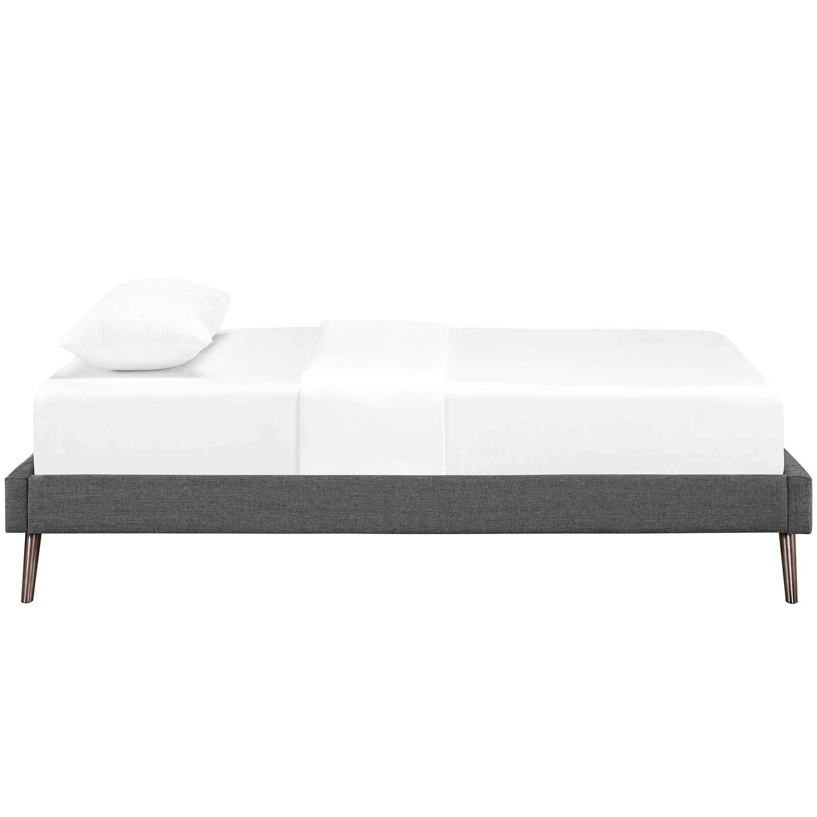 Loryn Fabric Twin Size Bed Frame with Round Splayed Legs
