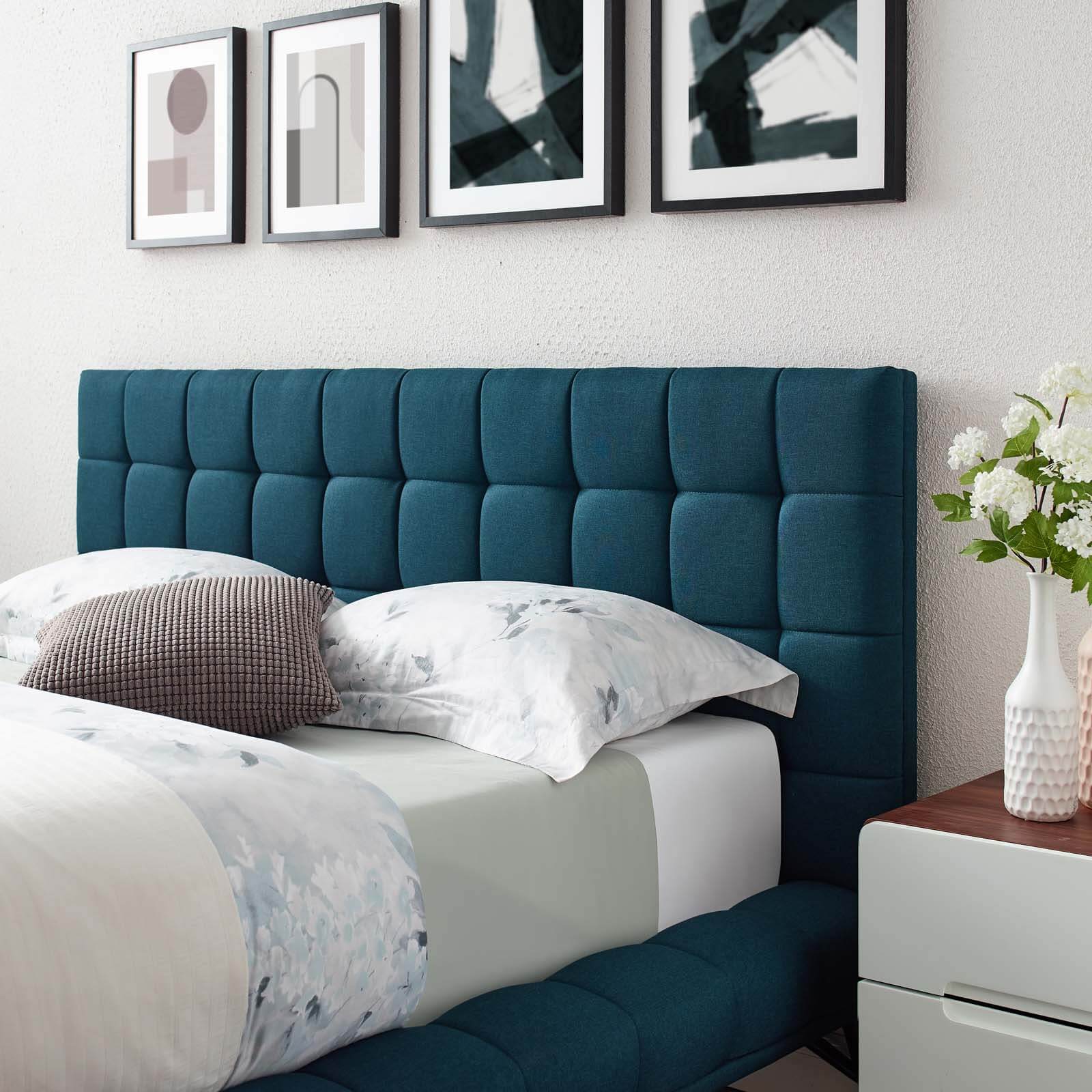 Julia Biscuit Tufted Fabric Queen Size Platform Bed