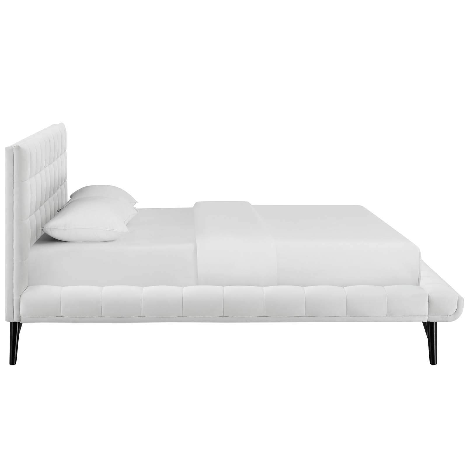 Julia Biscuit Tufted Velvet Queen Size Platform Bed