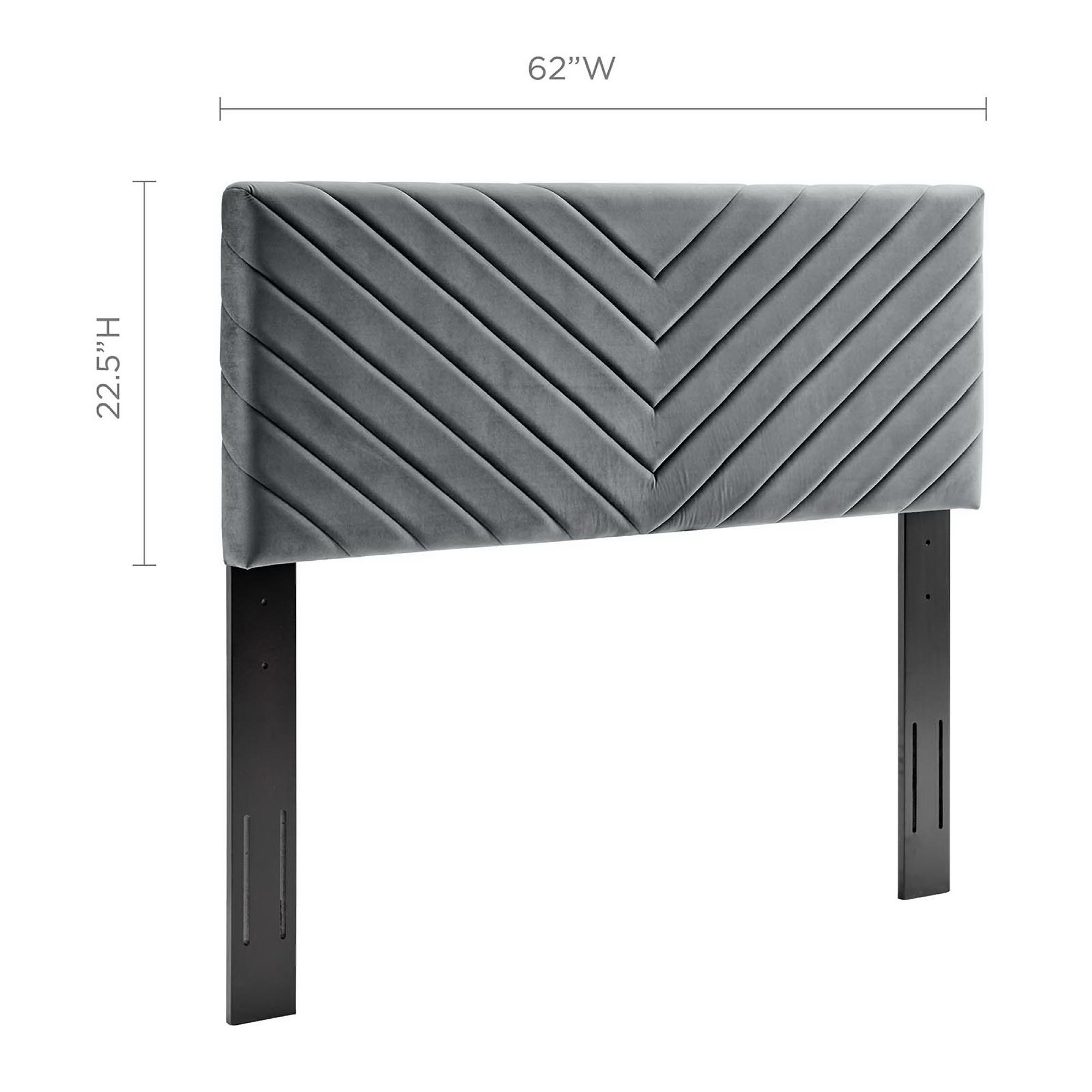 Alyson Angular Channel Tufted Performance Velvet Full/Queen Headboard
