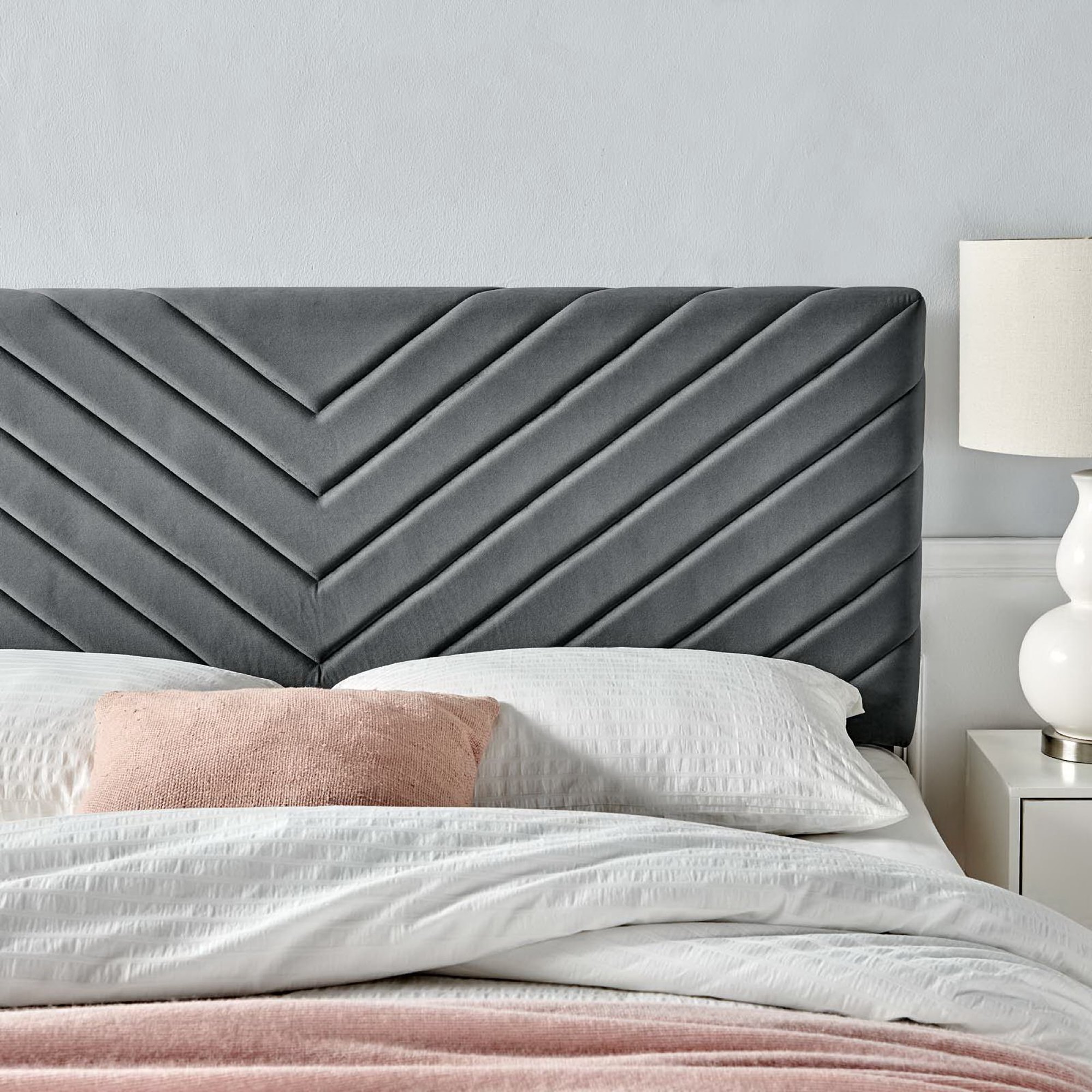 Alyson Angular Channel Tufted Performance Velvet Full/Queen Headboard