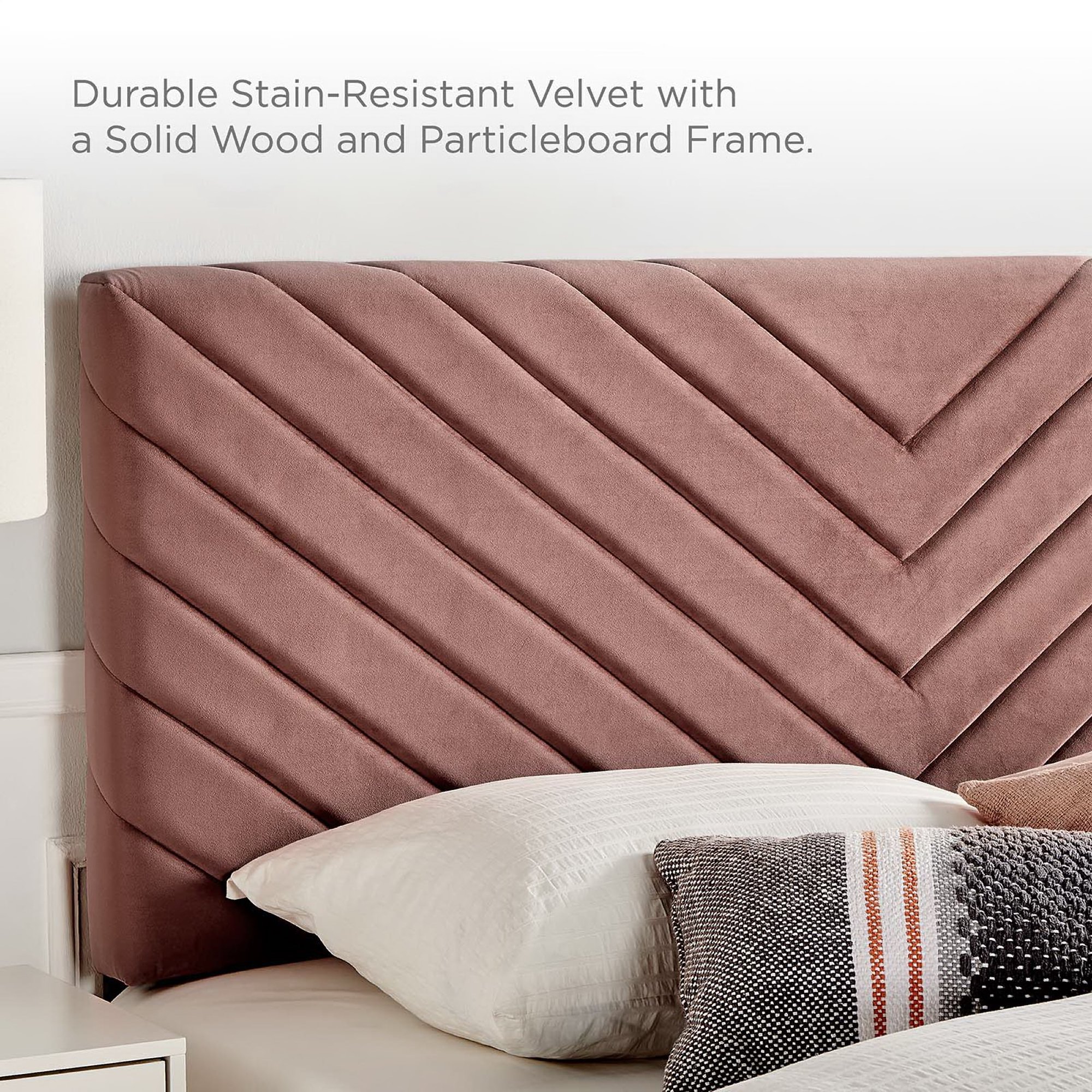 Alyson Angular Channel Tufted Performance Velvet Full/Queen Headboard