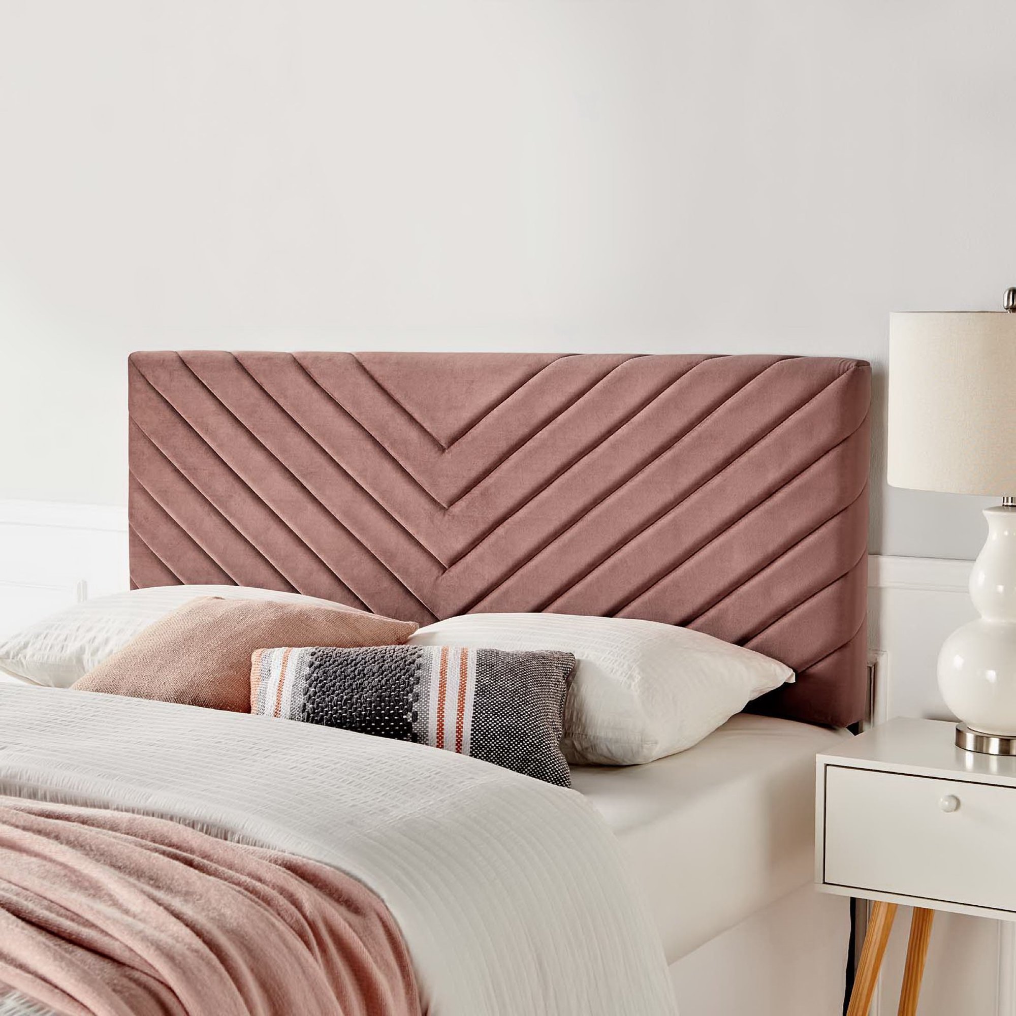 Alyson Angular Channel Tufted Performance Velvet Full/Queen Headboard