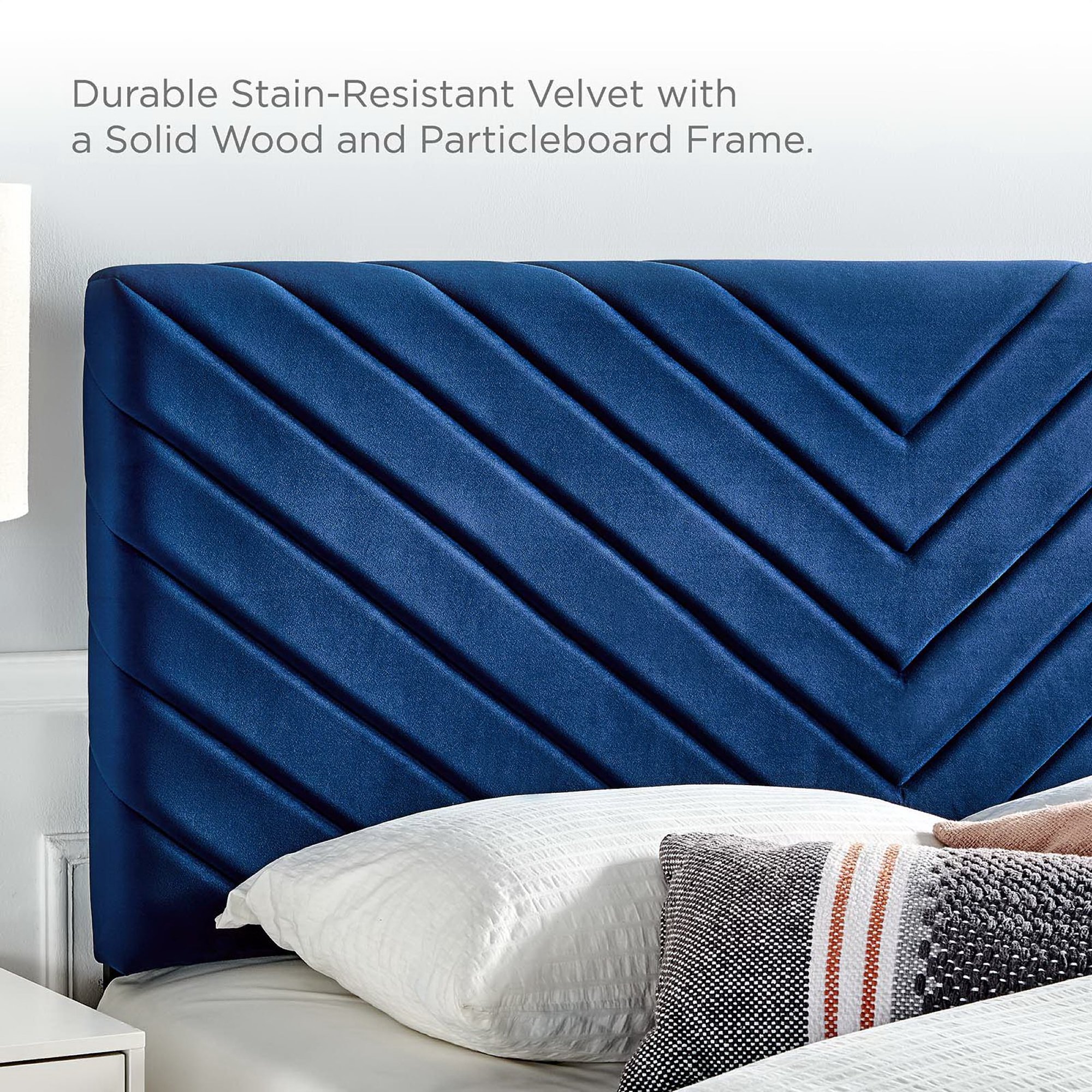 Alyson Angular Channel Tufted Performance Velvet Full/Queen Headboard