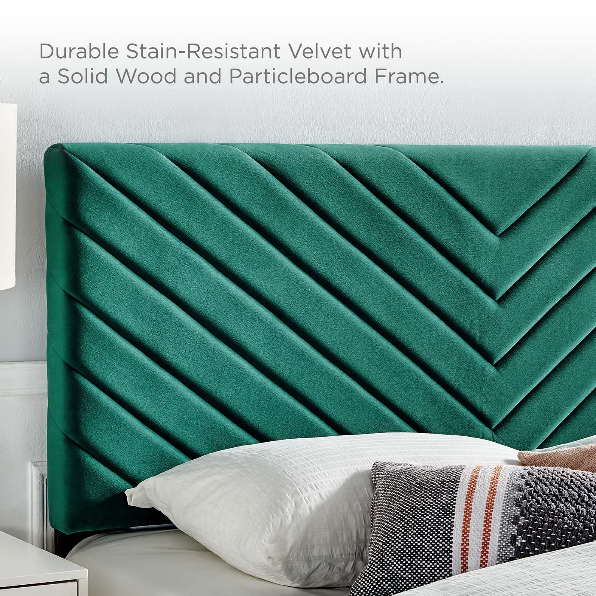 Alyson Angular Channel Tufted Performance Velvet Full/Queen Headboard