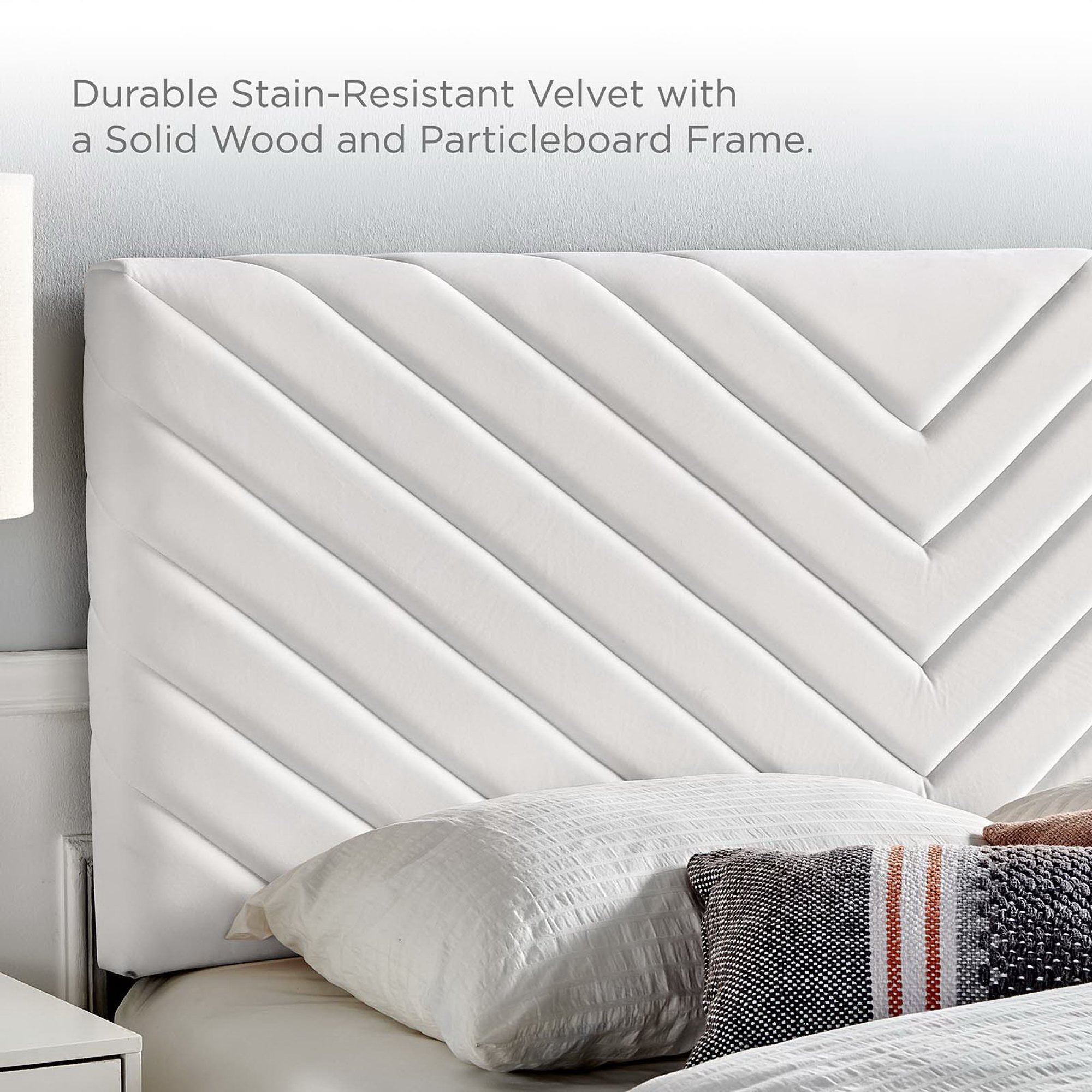 Alyson Angular Channel Tufted Performance Velvet Full/Queen Headboard