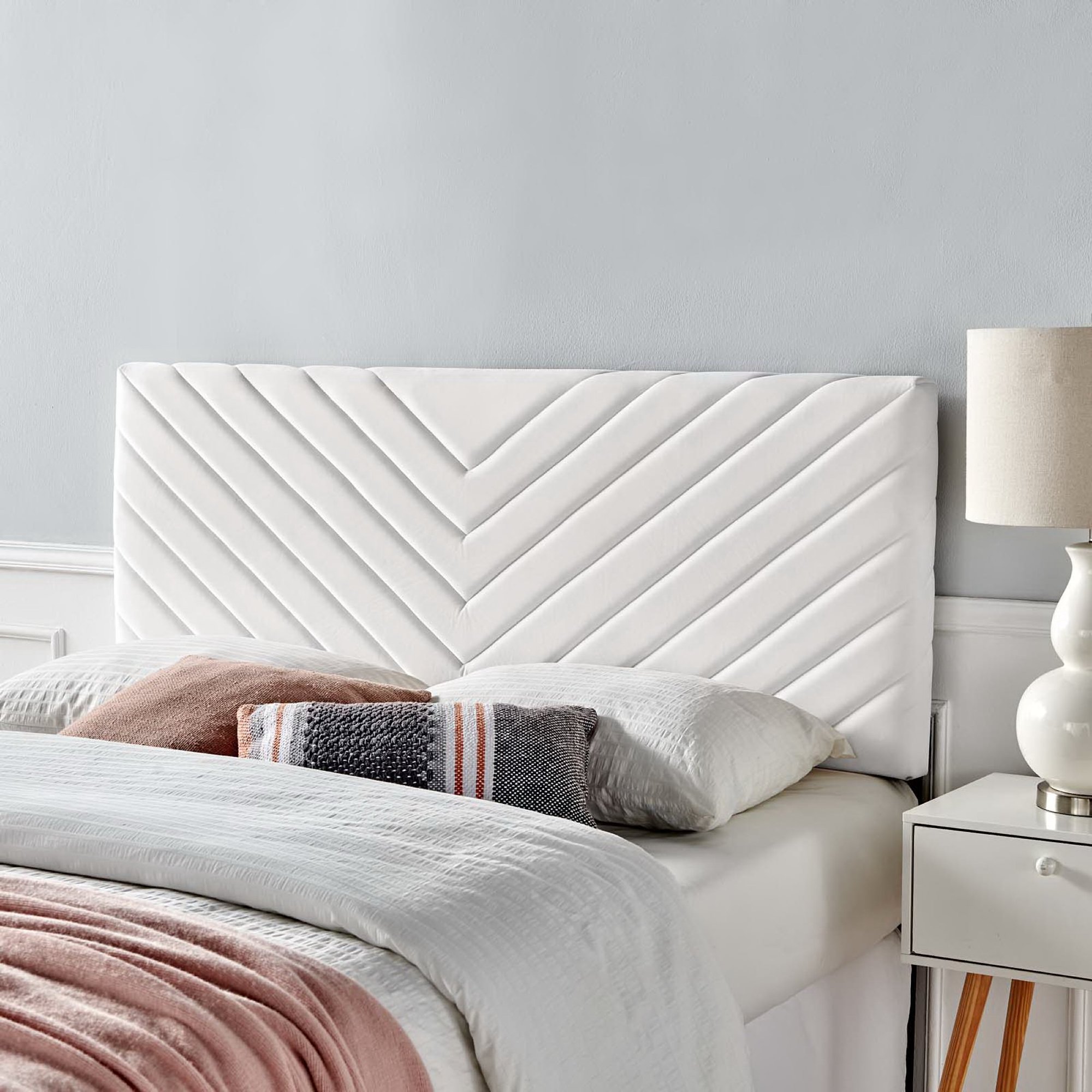 Alyson Angular Channel Tufted Performance Velvet Full/Queen Headboard