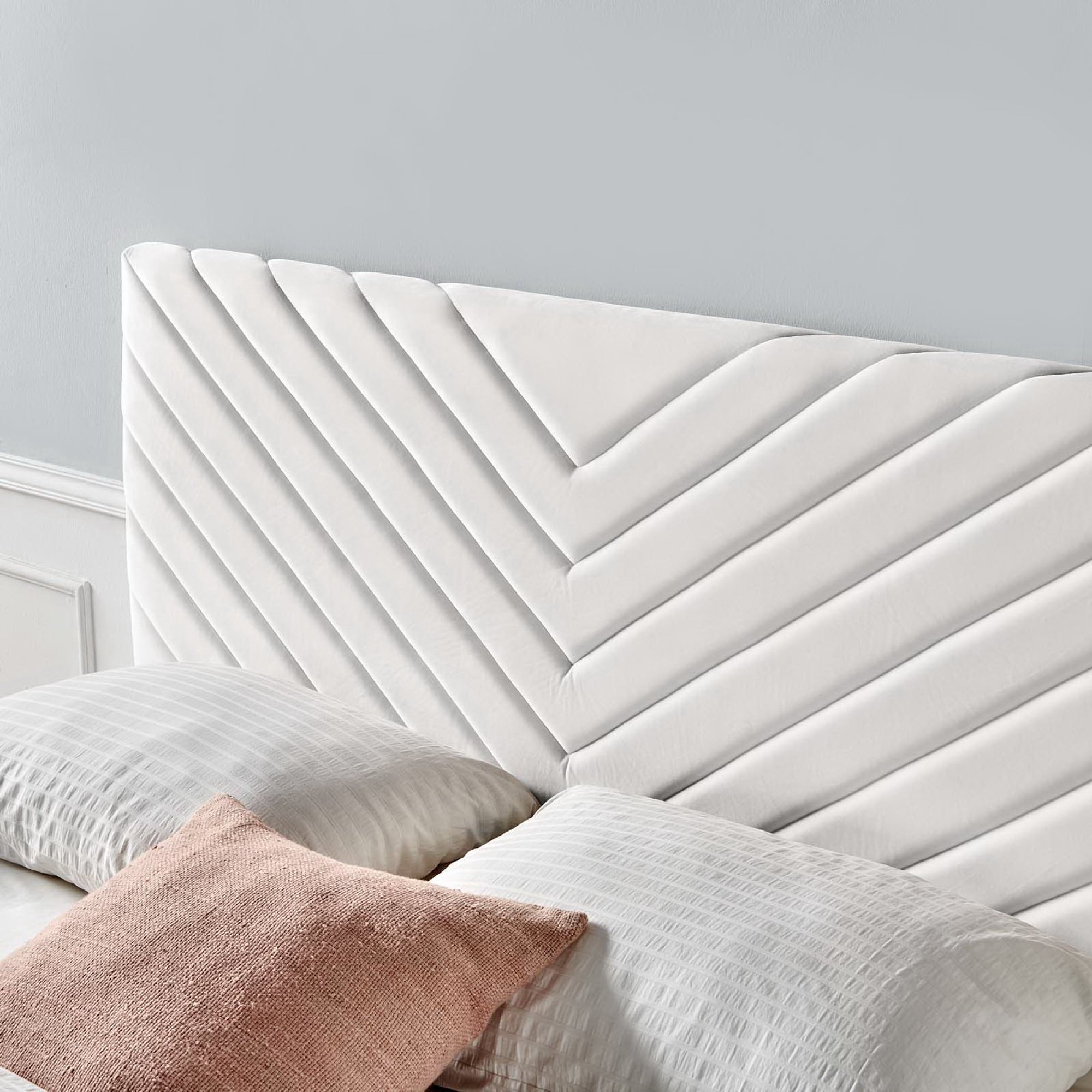 Alyson Angular Channel Tufted Performance Velvet Full/Queen Headboard
