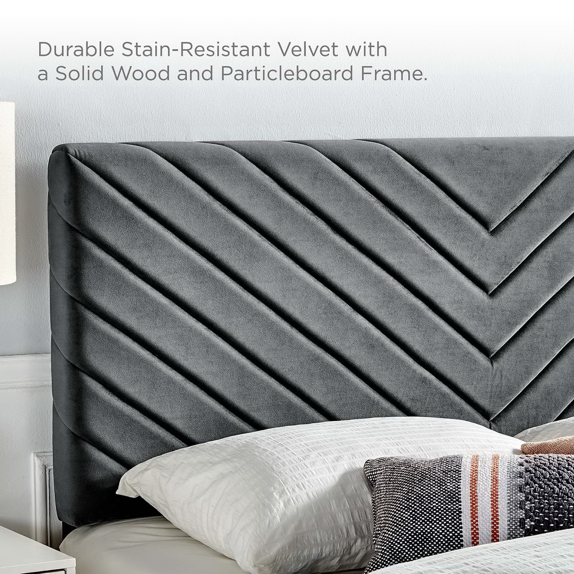 Alyson Angular Channel Tufted Performance Velvet King/California King Headboard