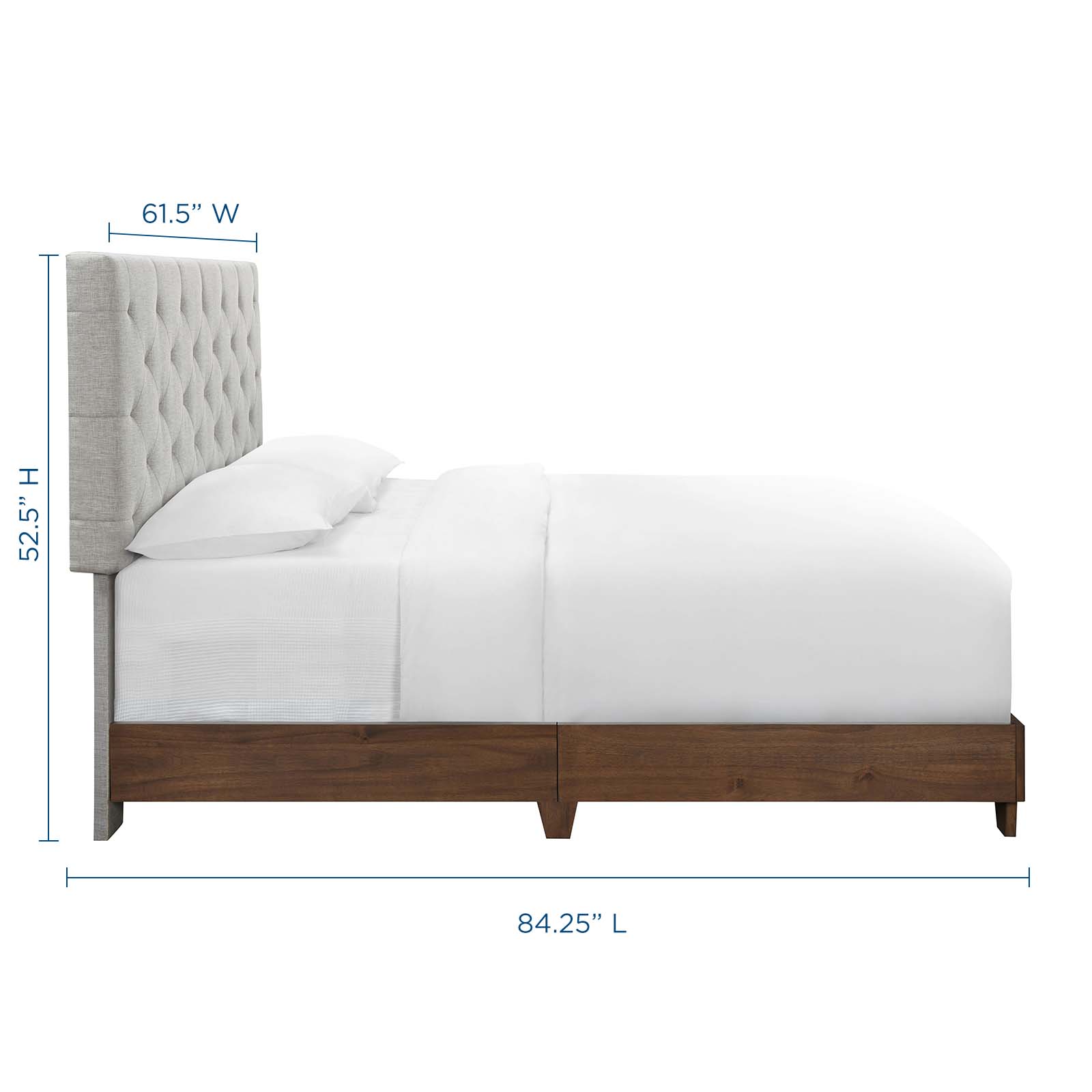 Rhiannon Diamond Queen Tufted Upholstered Fabric Bed