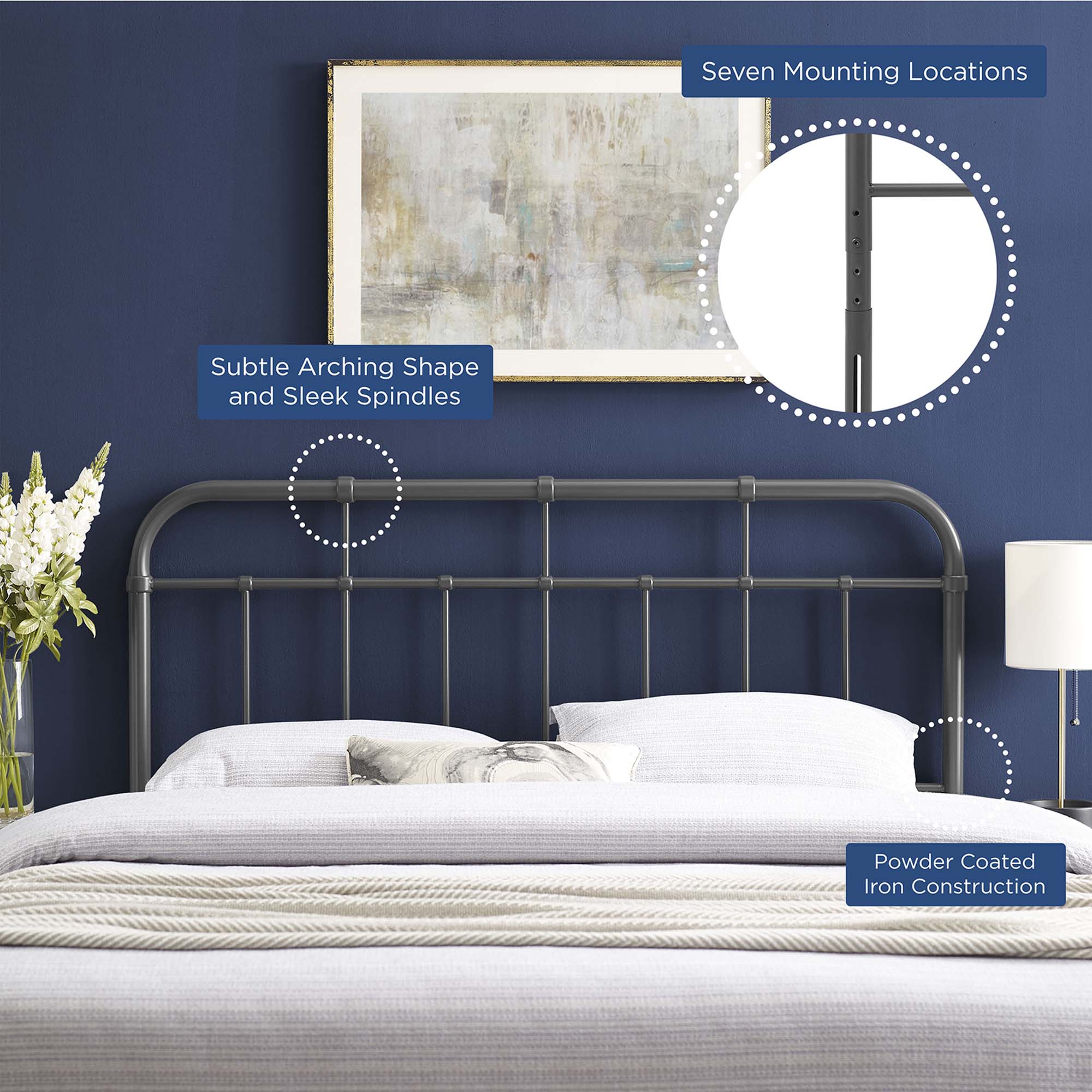 Alessia Metal Twin Headboard