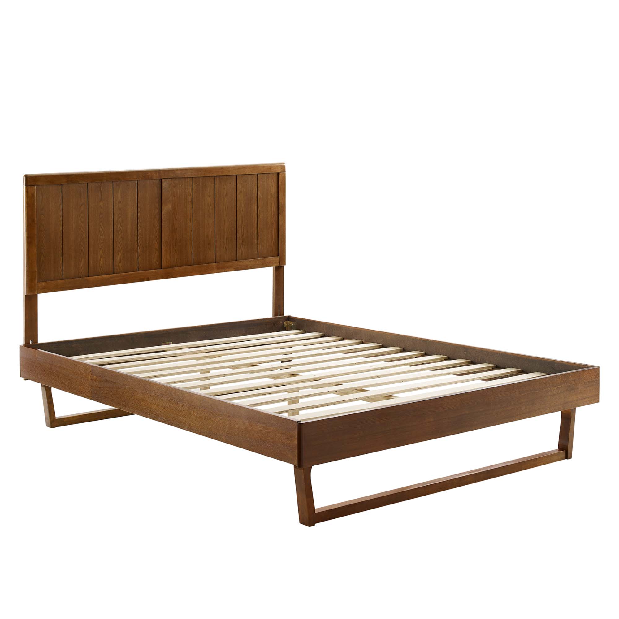Alana Wood King Platform Bed With Angular Frame